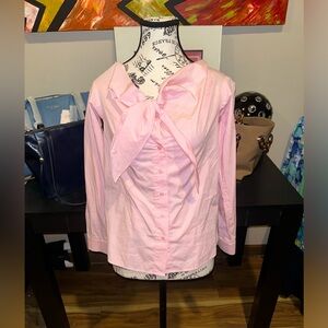H&M Light Pink Bow button up Blouse nwt size 2